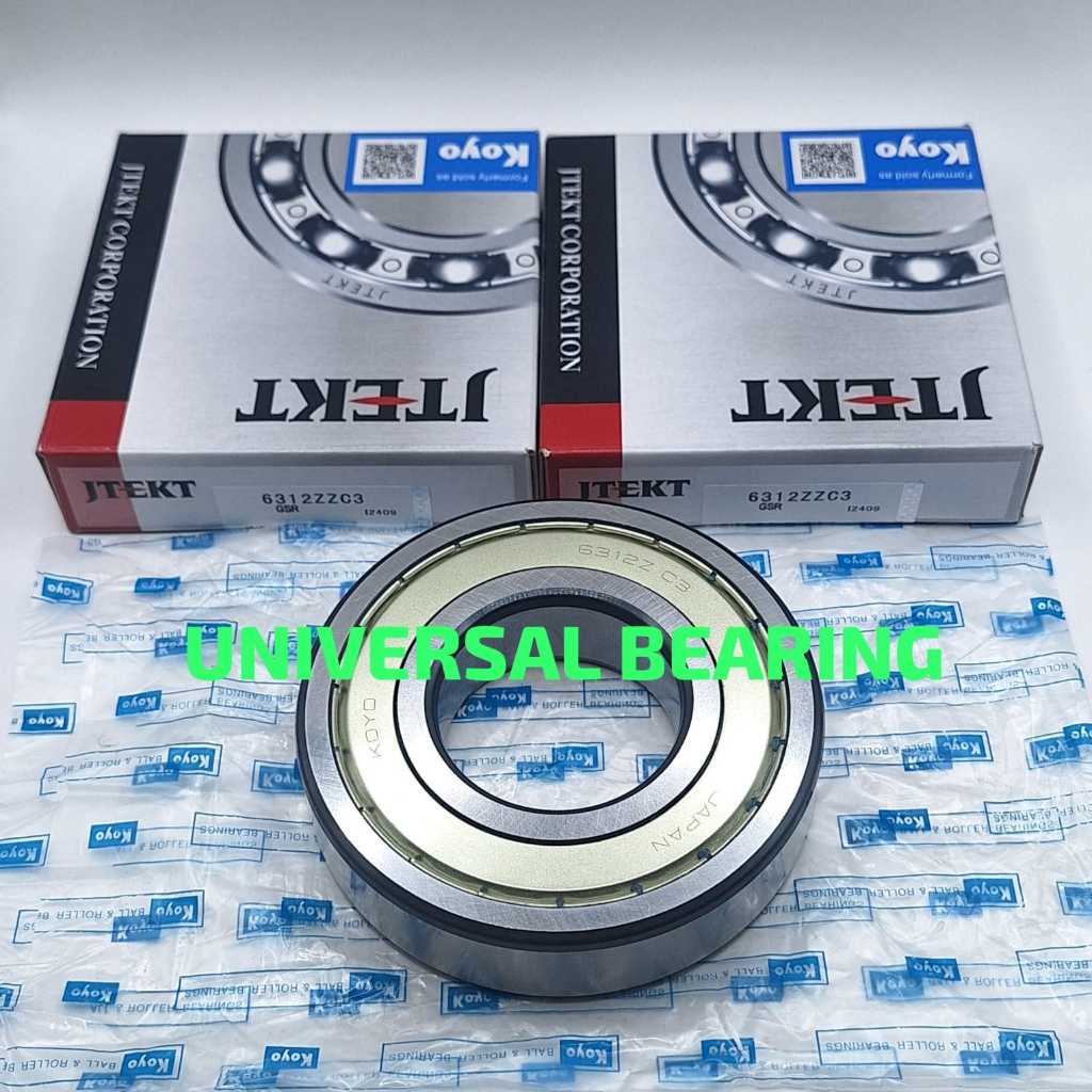 BEARING 6312 ZZ KOYO IRON CAP DIMENSIONS ขนาด 60x130x31MM
