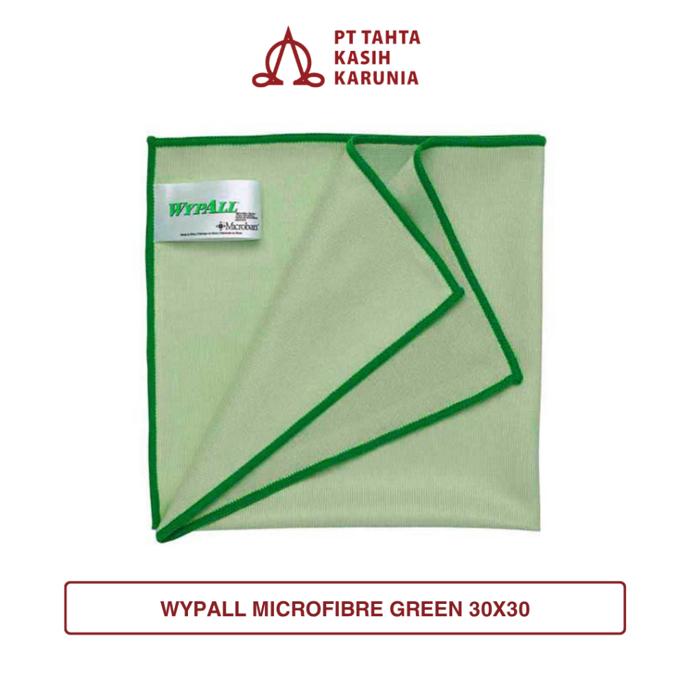 WYPALL ผ้าไมโครไฟเบอร์ สีเขียว 30x30 ซม. ผ้าไมโครไฟเบอร์อเนกประสงค์แบบใช้ซ้ําได้