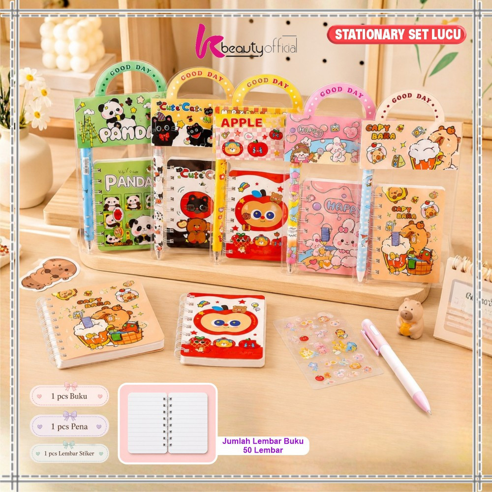 KB-A153 3PCS สติกเกอร์ปากกาหนังสือชุดน่ารักการ์ตูน Motif กระเป๋าสําหรับเด็กนักเรียน/เครื่องเขียนแพคเ