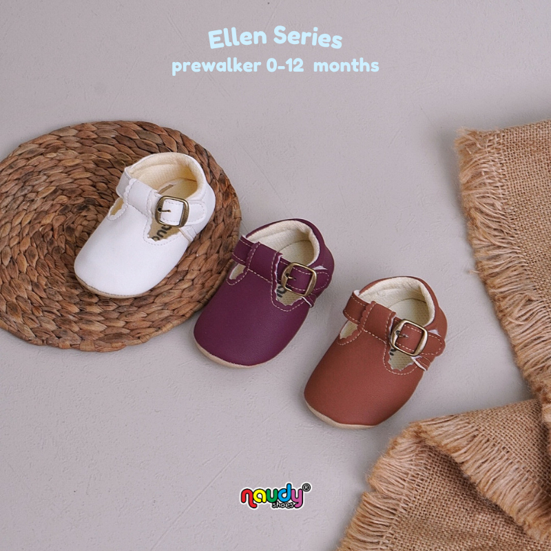 รองเท้าเด็กทารก Prewalker กันลื่น Naudy 0-12 เดือน - Ellen Series