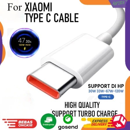 Xiaomi Type C Turbo Charger Hyper Charger 33W/67W/90W/120W สายเคเบิลข้อมูล ORIGINAL 10000%