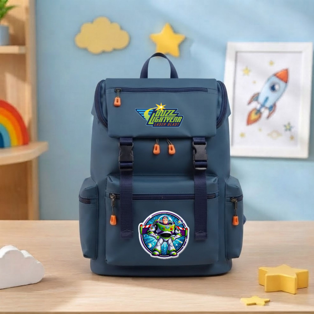 LOKAL Tabitus - CUT 047 U800 Casual Blue Boys School Bag Buzz Laser Blast Motif Original Local กระเป