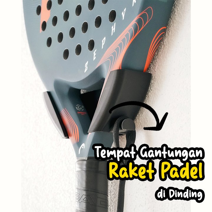 GANTUNGAN Padel Racket Wall Mount / Padel Racket Holder พร้อมเชือก