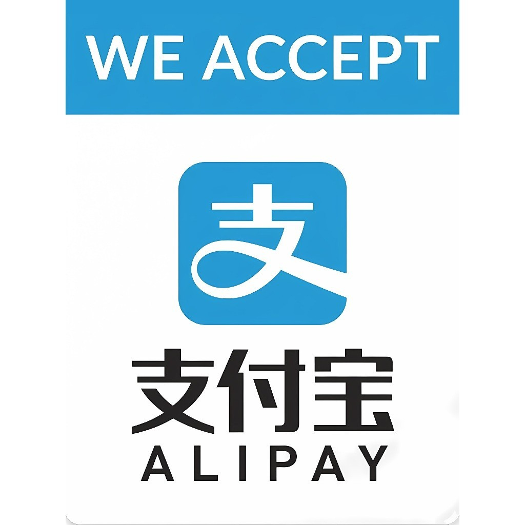 สติ๊กเกอร์ไวนิลสําหรับร้านค้า WRITING = WE ACCEP ALIPAY