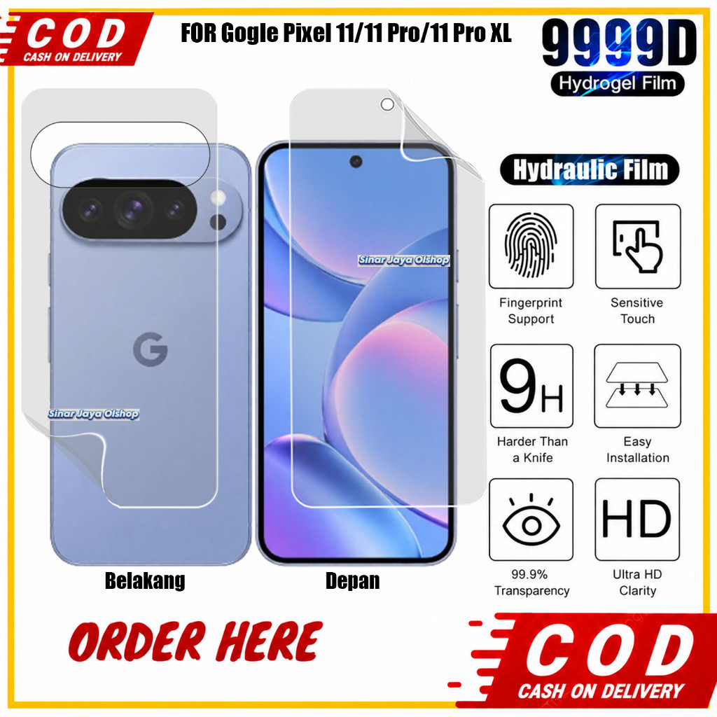 HP Hydrogel Clear/Spy Gogle Pixel 11/11 Pro/11 ProXL Anti-Scratch Anti-Fungus ด้านหน้าด้านหลังของโทร