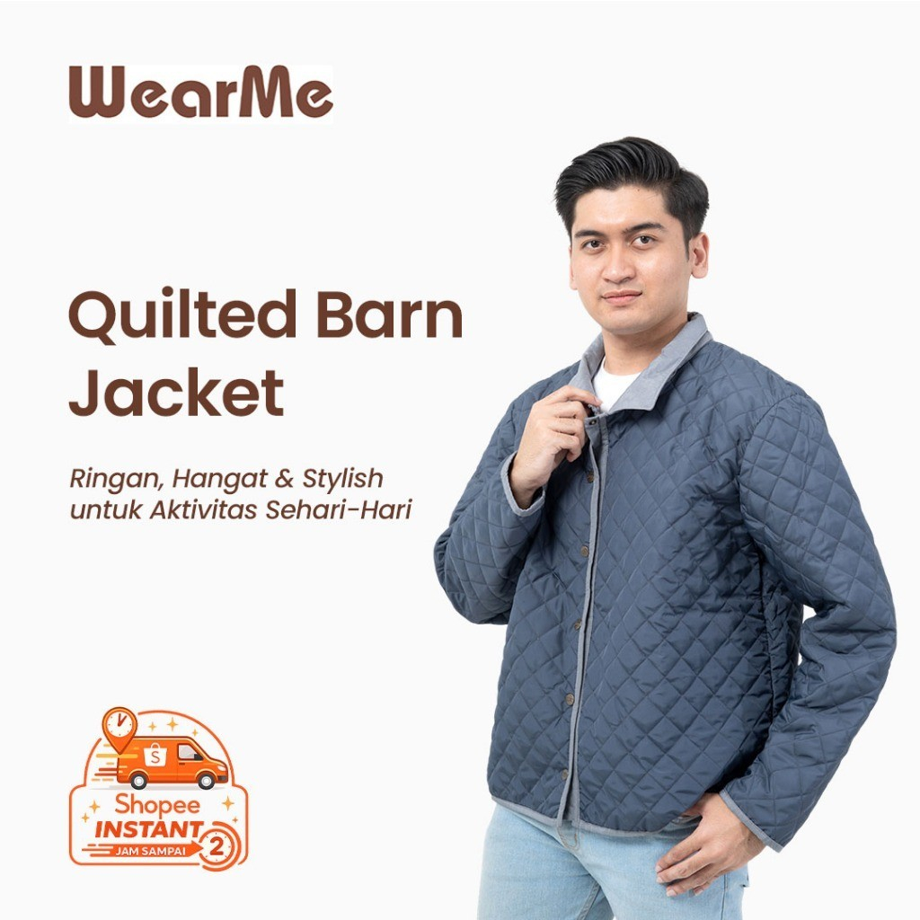 WEARME ผู้ใหญ่ Quilted Barn Jacket พรีเมี่ยมแขนยาวผู้ใหญ่แจ็คเก็ตกันน้ําสบาย