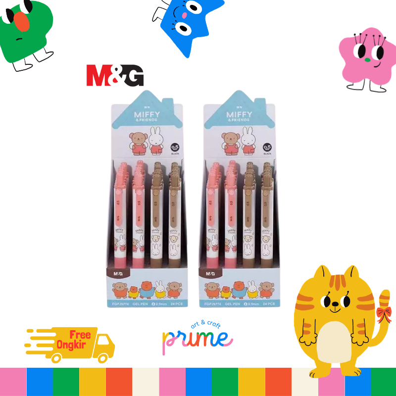 M&G Miffy&Friends 0.5 มม. ปากกาเจลคลิก สีดํา FGPJ9774