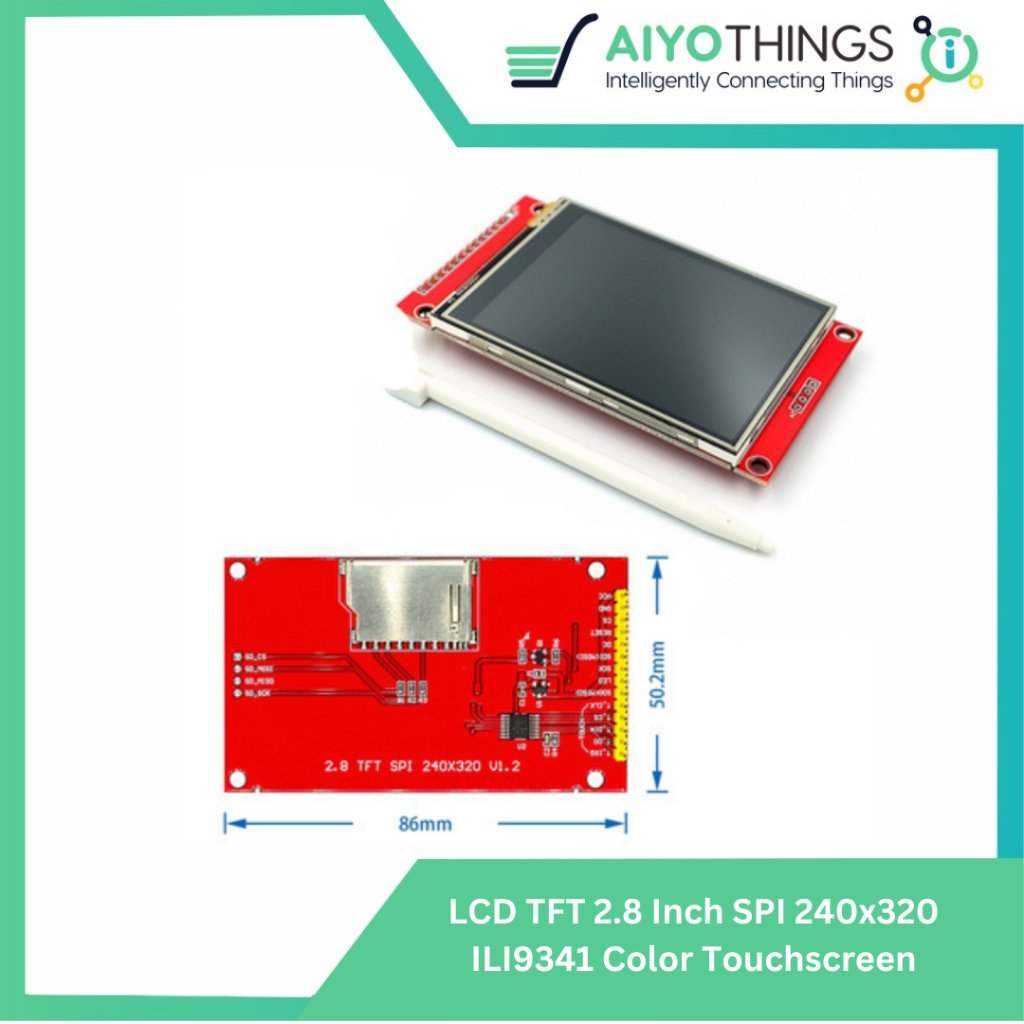 LCD TFT 2.8 นิ้ว SPI 240x320 ILI9341 หน้าจอสัมผัสสี