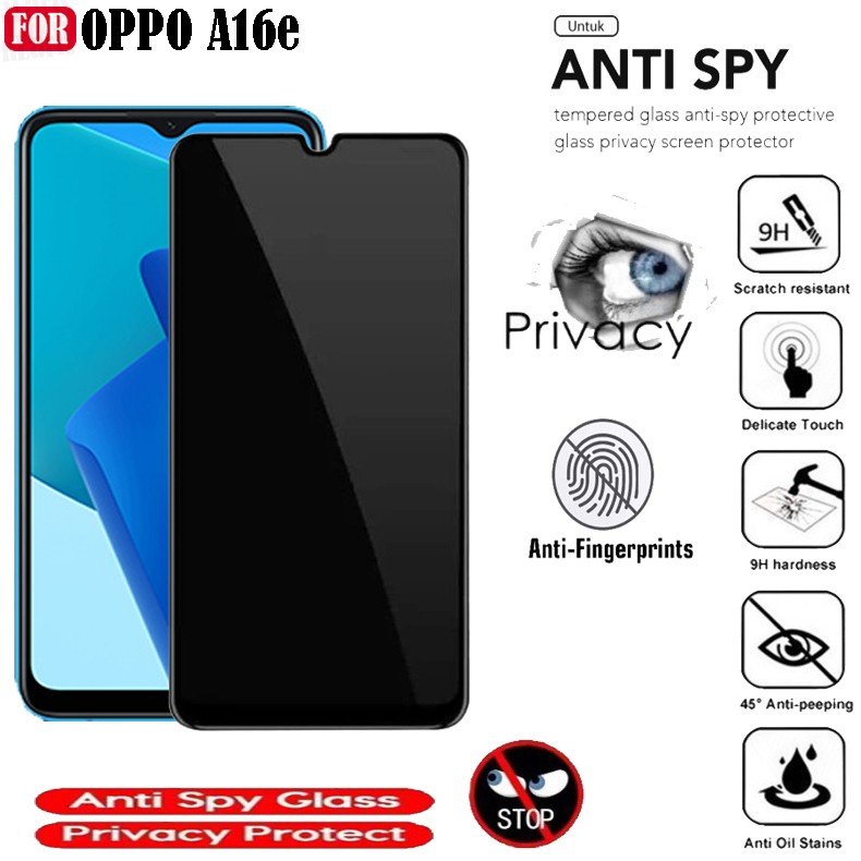 TEMPERED GLASS SPY OPPO A1K /A12 /A15 /A15S /A16 /A16K /A16E /A17 /A17K /A3S /A3 NFC /A3X /A3 /A3 /A