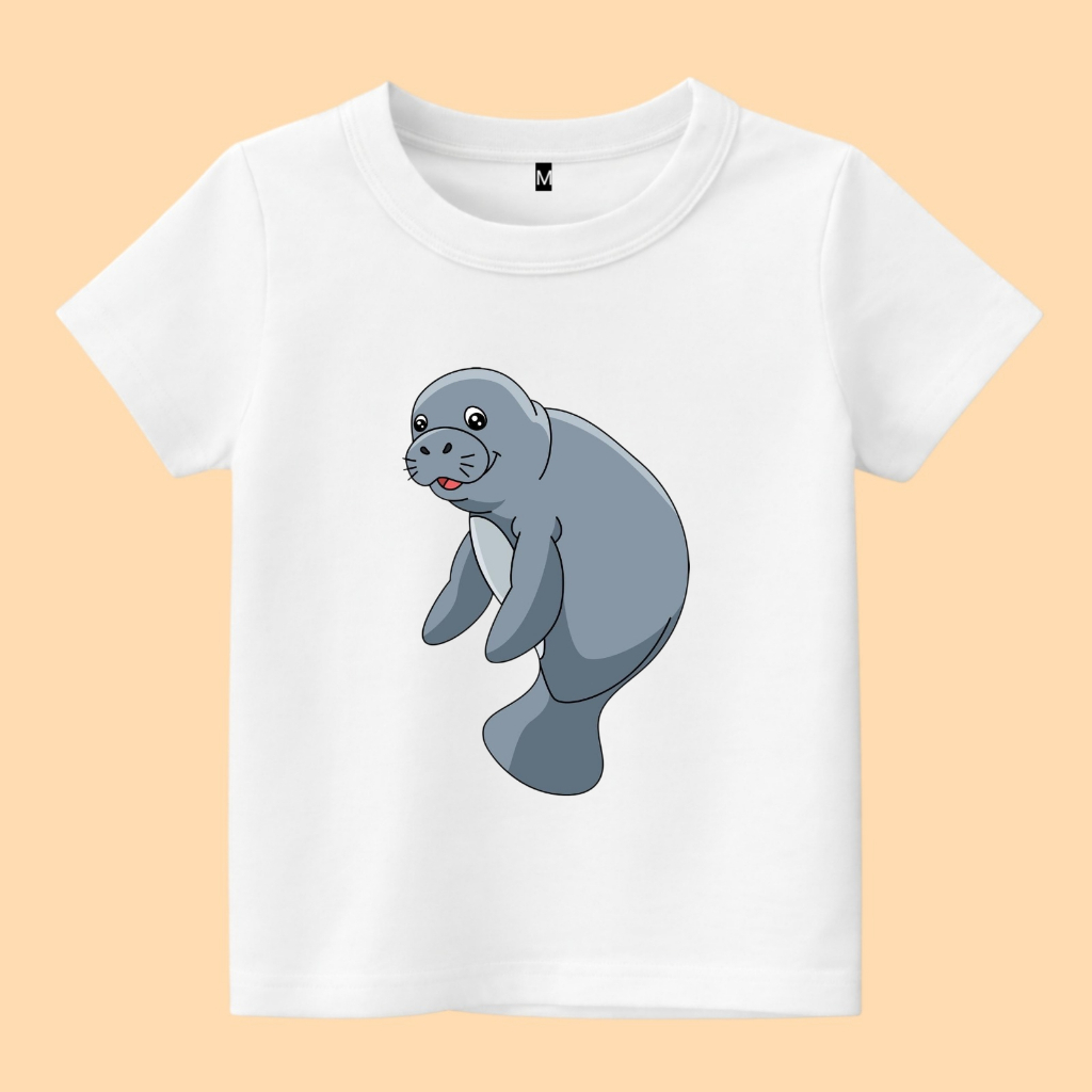 เสื้อยืดเด็กภาพสัตว์ทะเล Dugong