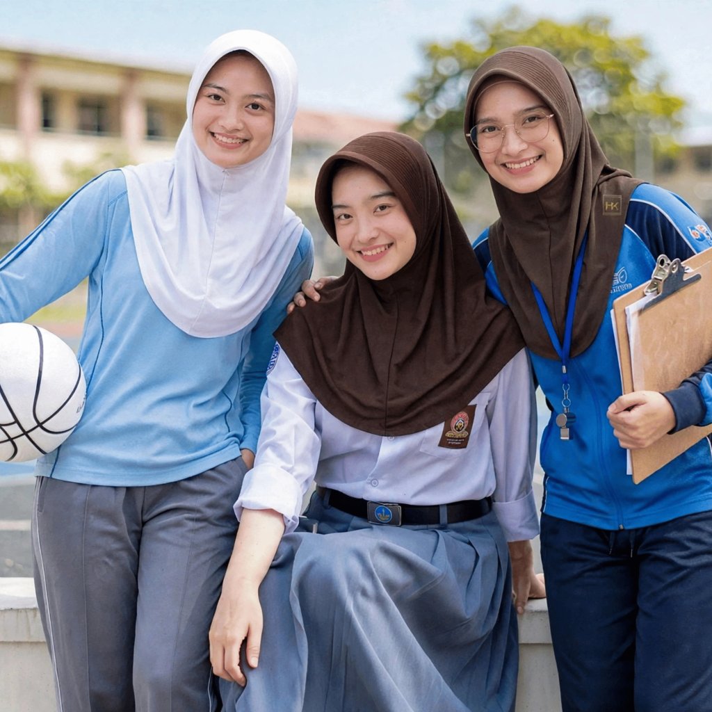 Ruckzuran Hijab Bergo Sport School Ped หนาพิเศษ | ไซส์ SM | วอลเลย์บอลสปอร์ต Yapping / Hijab ที่สุด