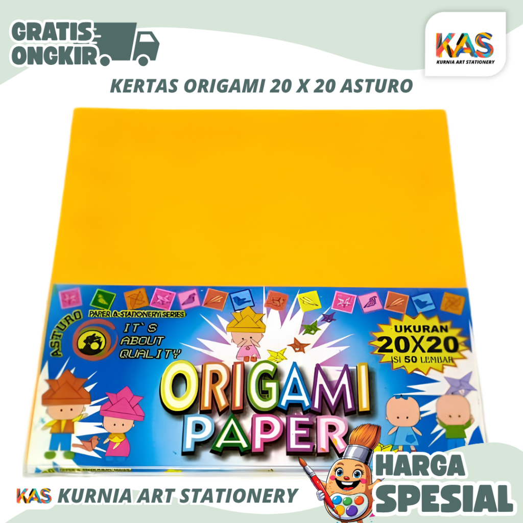 FOLDING PAPER / ORIGAMI PAPER 20 x 20 ASTURO / กระดาษ Origami หัตถกรรมสีด้านเดียว - แพ็ค
