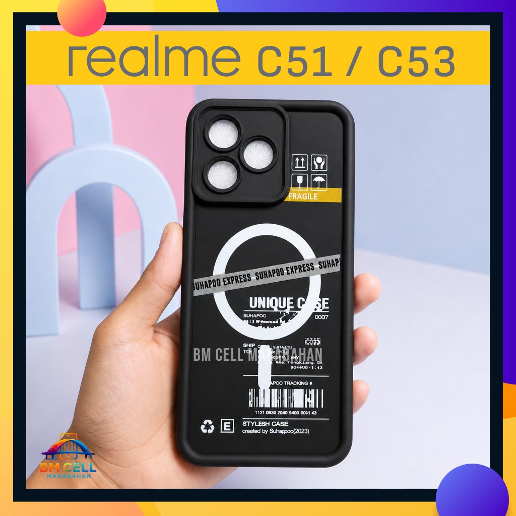 Realme C51 C53 Rose Matte TPU Case Suhpoo Express Motif Cool Shipping Softcase หนาป้องกันการกระแทก