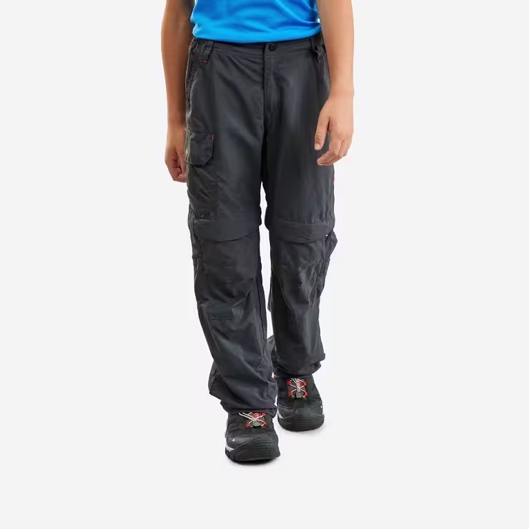 CHILDRENS MODULAR HIKING กางเกงยาว MH500 DECATHLON กางเกงกลางแจ้งสําหรับ CHILDREN AGED 7-15 TREKKER 
