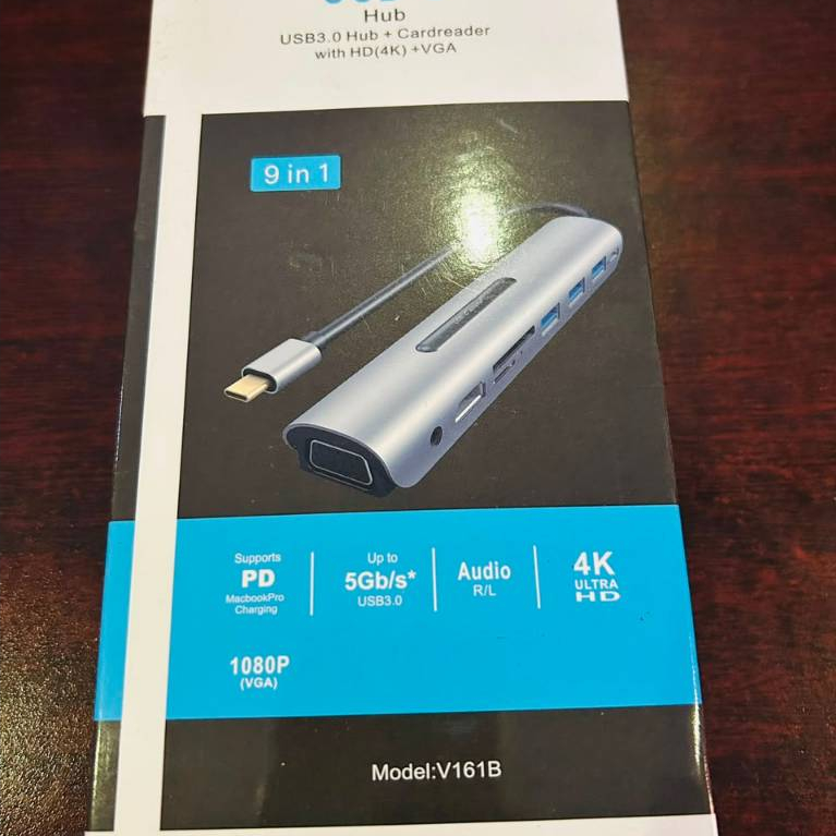 USB-C Hub Multiport Adapter 9-in-1 พร้อมรุ่น V161B