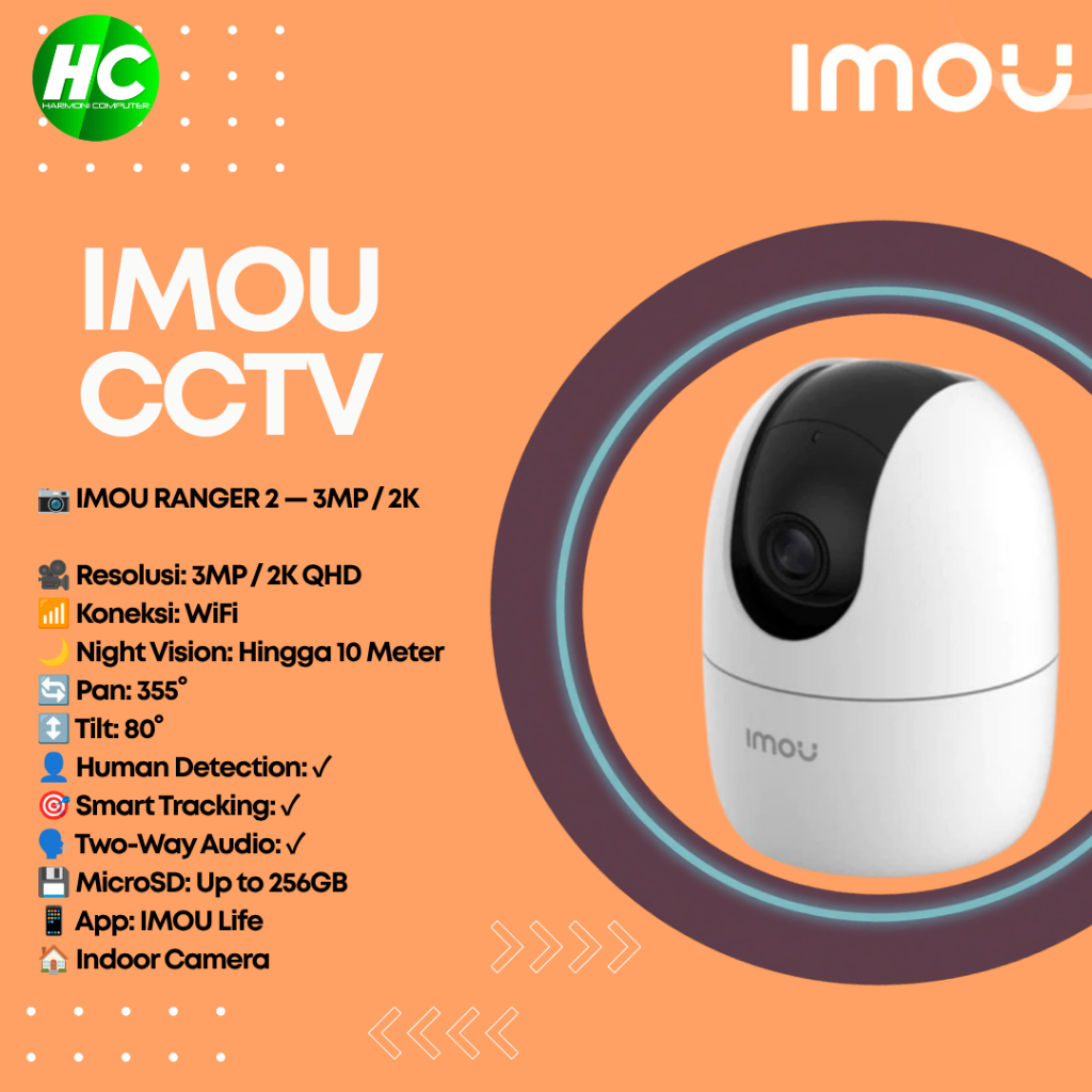 IMOU กล้องวงจรปิด WIFI INDOOR RANGER 2K 3MP