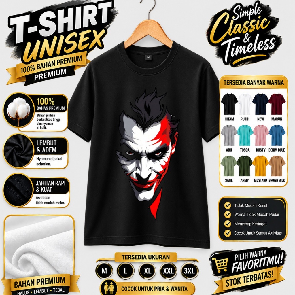 ASY168 MENS T-SHIRTS II QUALITY DIGITAL SCREEN PRINTING DISTRO T-SHIRTS CAN BE UNISEX JOKER