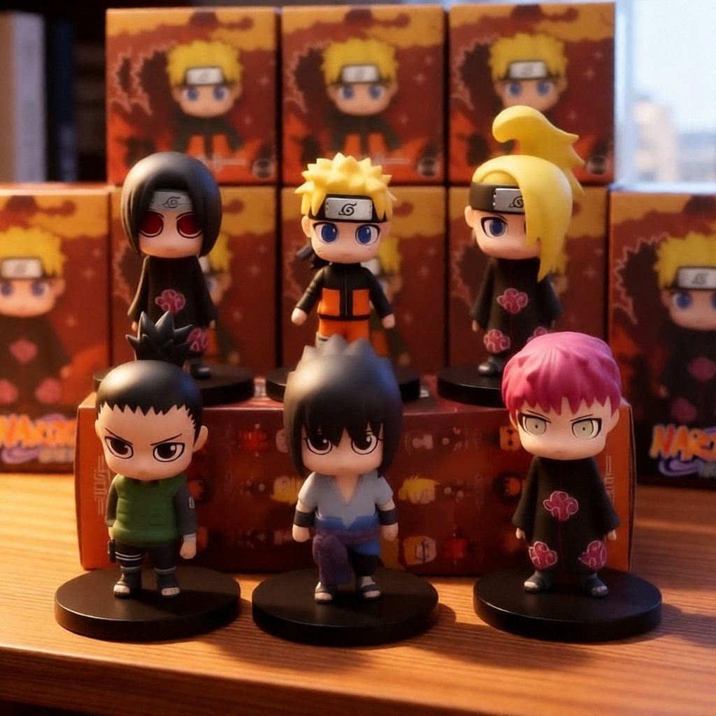 NARUTO SHIPUDDEN CHIBI ACTION FIGURE SET 6 ชิ้น