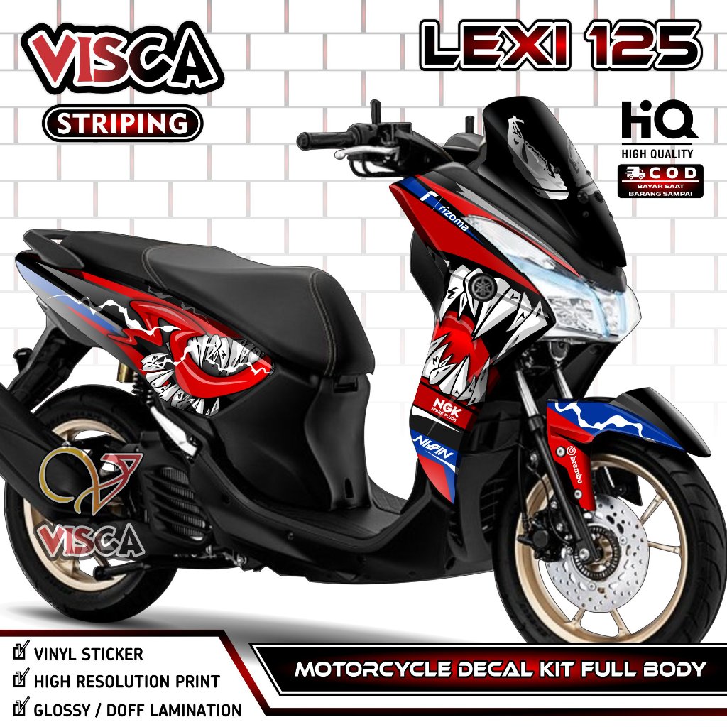 Lexi Full Body Decal - Lexi Full Body Motorcycle Sticker - Yamaha Lexi Full Body Decal - Lexi 125 St