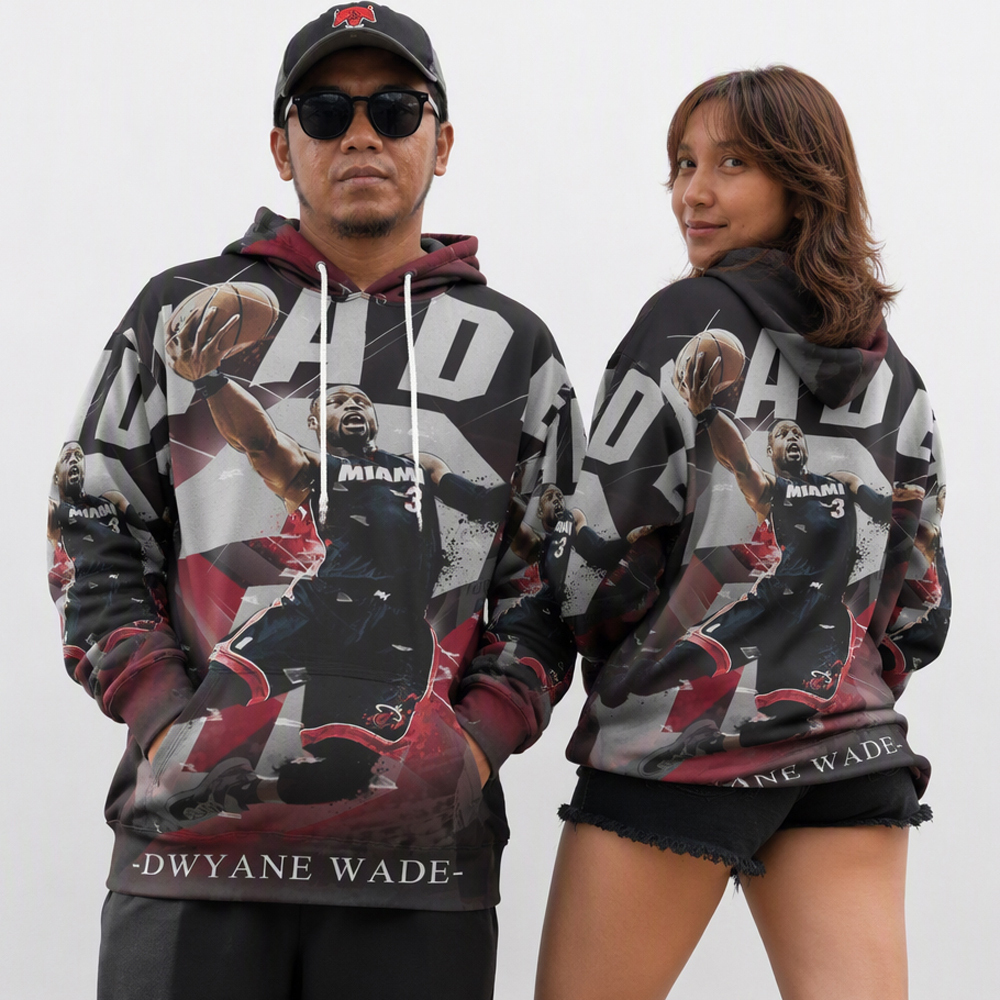 เสื้อกันหนาวโพลีเอสเตอร์ Dwyane Wade Hoodie Fullprint | ป. 3 วัน
