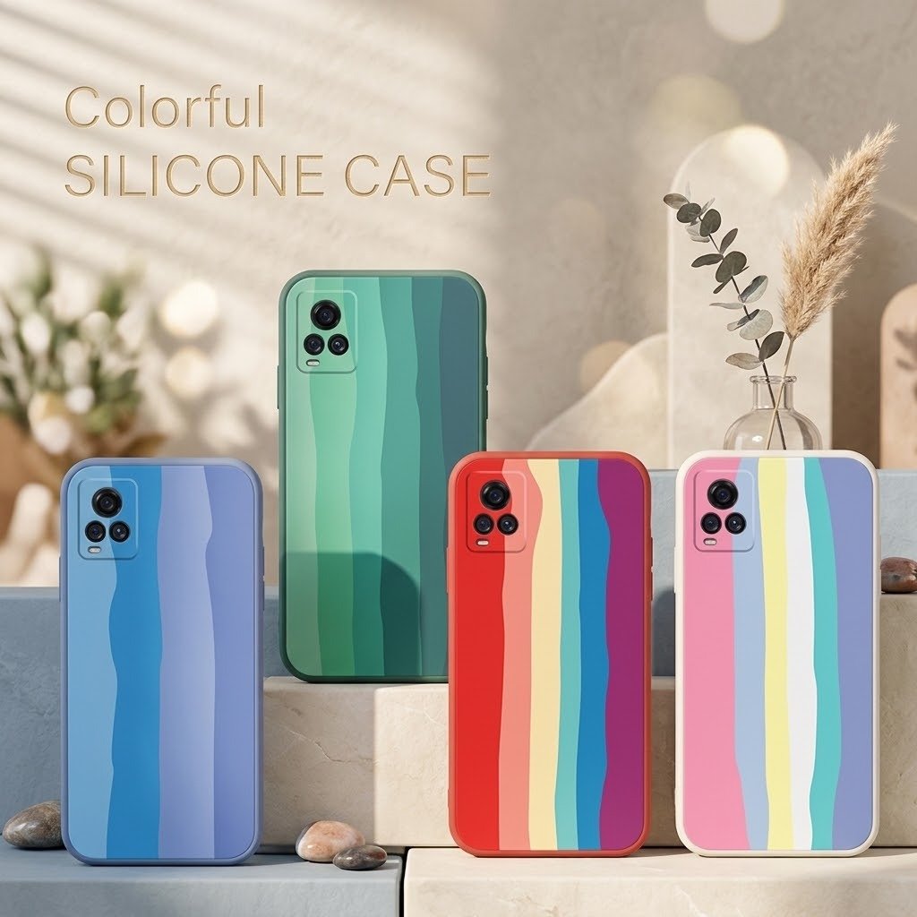[ CASE VIVO V25 PRO | โวลต์25 | V20 ] COLORFUL RAINBOW SOFT CASE