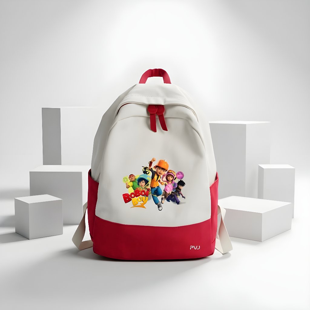 ฟรี NAME STICKER Boboiboy School Backpack for Boys Elementary School Backpack School