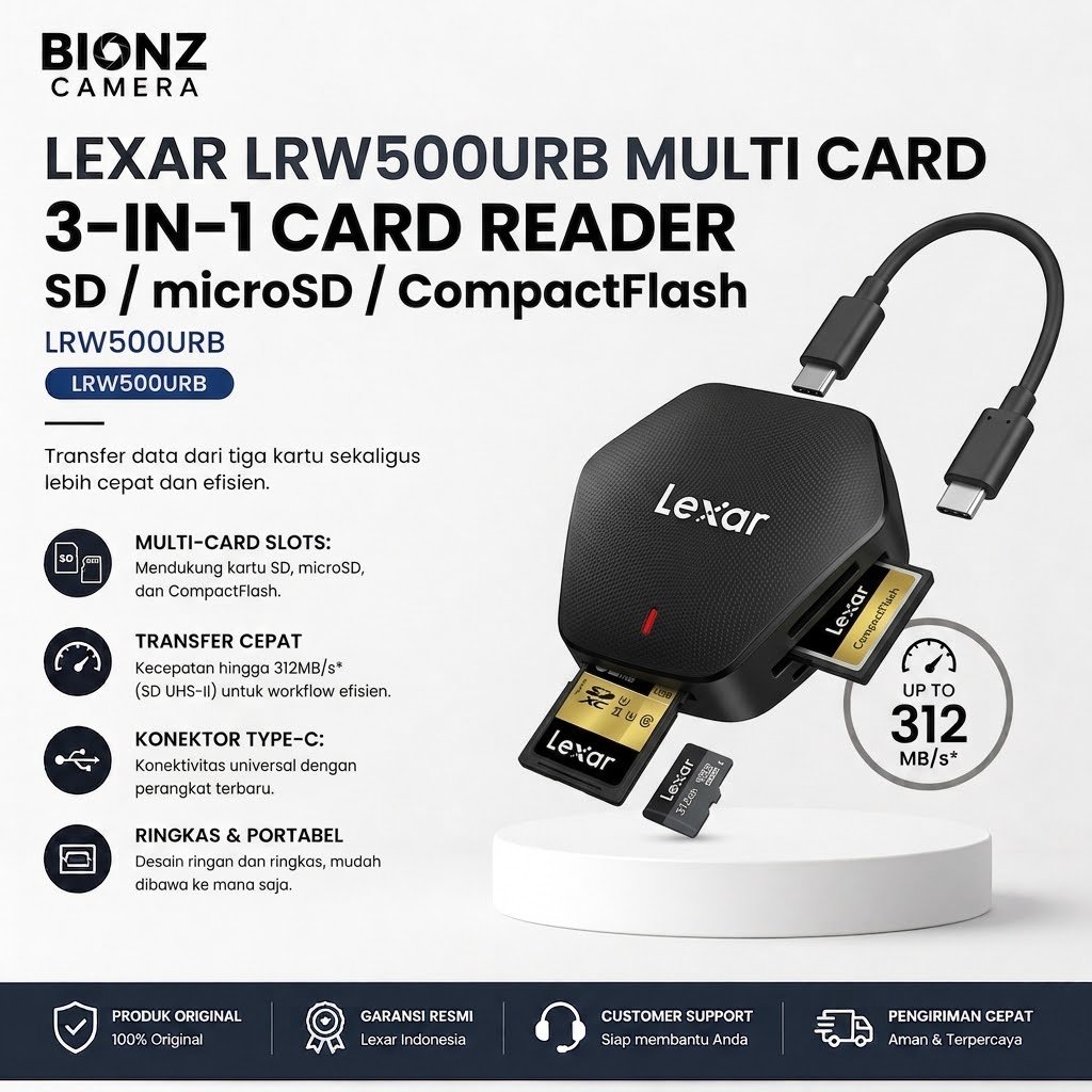 LEXAR LRW500URB MULTI CARD 3-IN-1 CARD READER / LRW500URB MULTI CARD 3-IN-1 CARD READER