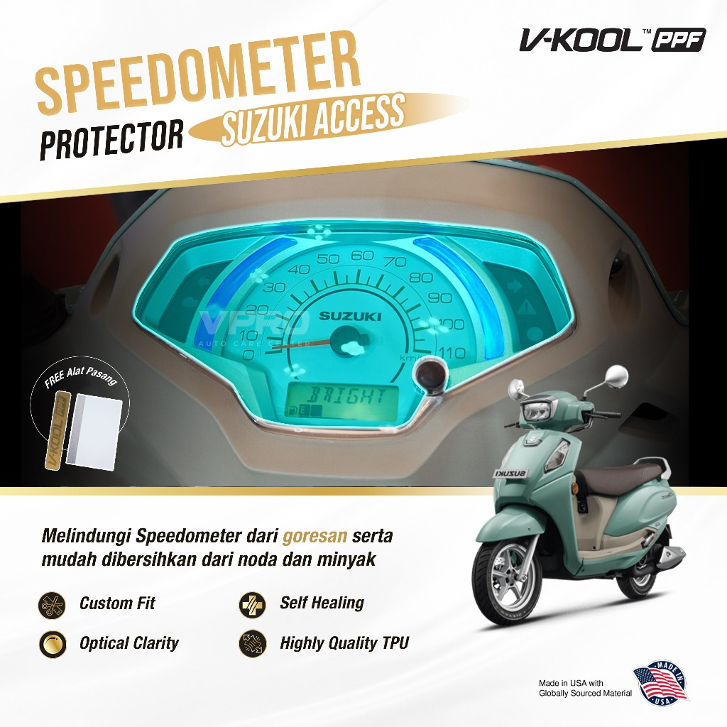 VKOOL PPF มาตรวัดความเร็ว มอเตอร์ไซค์ SUZUKI ACCESS / ป้องกันรอยขีดข่วน