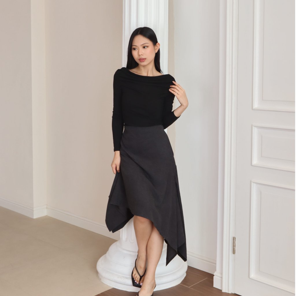 SEPHORA EVERCLO - Sephoraไม่สมมาตร Skirt - ก้นกระโปรงธรรมดาไม่สมมาตรของผู้หญิง
