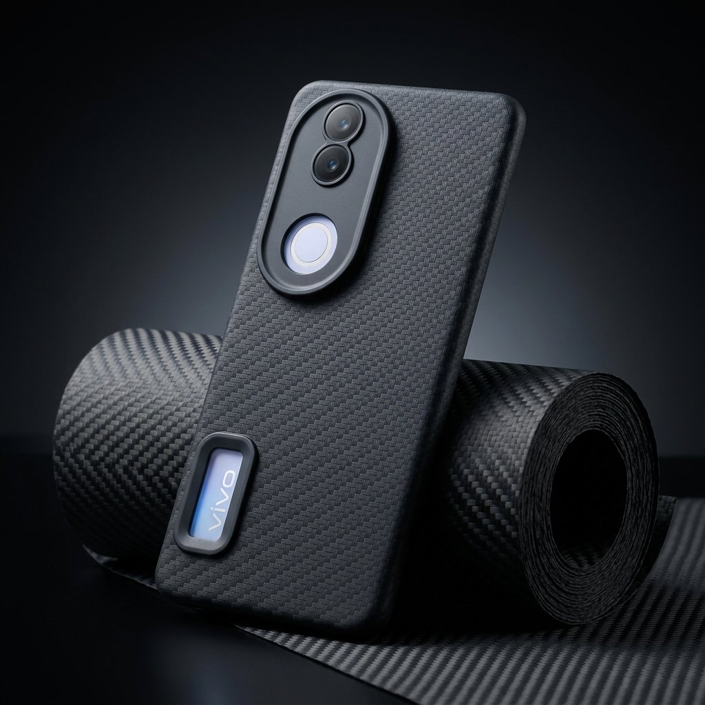 Vivo V50 5G Case Softcase CARBON FIBER TEXTURE Casing Case Hp Vivo V50 5G