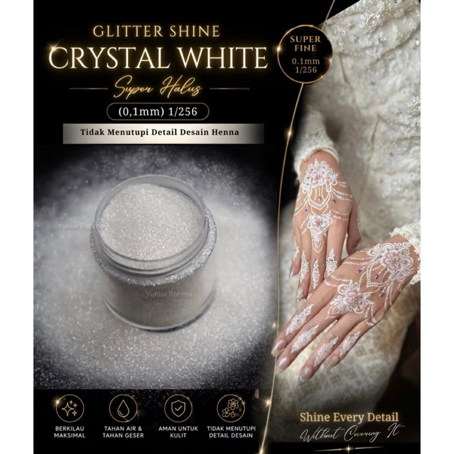 1/256 SHINE CRYSTAL WHITE | GLITTER WHITE FINISHING WHITE HENNA SUPER SMOOTH GRADE A