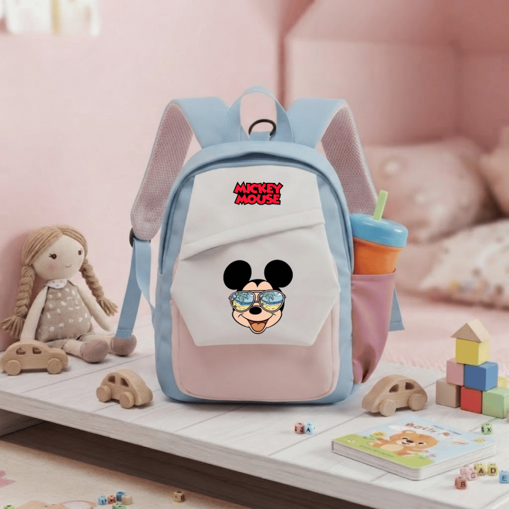 Raindoz - CUT 029 P1166 กระเป๋าเป้สะพายหลัง Mickey Mouse Motif สําหรับเด็กอนุบาลพร้อมแว่นตาน่ารัก, ก