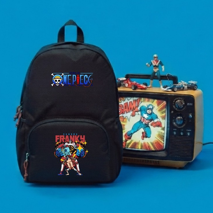 RAINDOZ - XD1 F1327 สีดํากระเป๋าเป้สะพายหลังโรงเรียนประถมศึกษาชาย Onepiece Design Cyborg Frangky หนา
