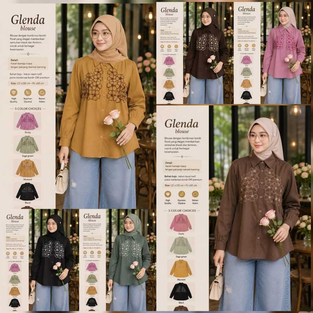 เสื้อผ้าผู้หญิง HQ GLENDA BLOUSE จาก NIzAM FASHION STORE