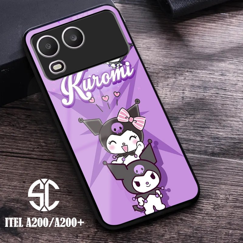HP ITEL A200/A200+ Case Motif (KUROMI) เคสนิ่มล่าสุดและเคสแข็งเคลือบเงา (SC) Selampet Case - Custom 