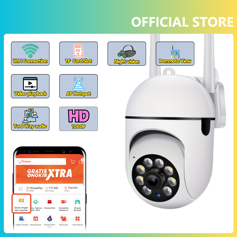 HP CCTV V380 Pro กล้องสัตว์เลี้ยง กล้องวงจรปิด 360° กล้องพาโนรามา PTZ กล้องวงจรปิด wifi ระยะไกลผ่านโ