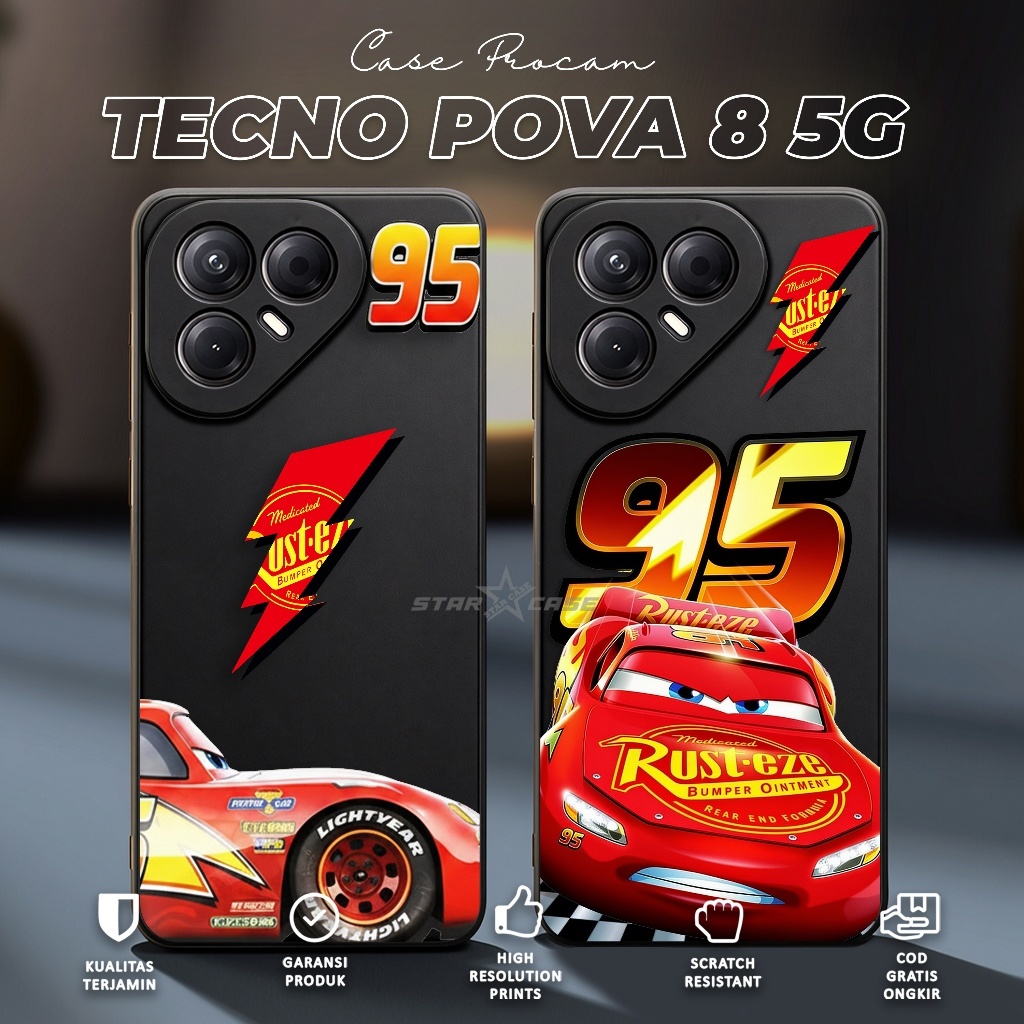 CASE COMPATIBLE สําหรับ TECNO POVA 8 5G - SOFTCASE PRO CAMERA PREMIUM MATTE - CARS MOTIF - ซิลิโคนสี
