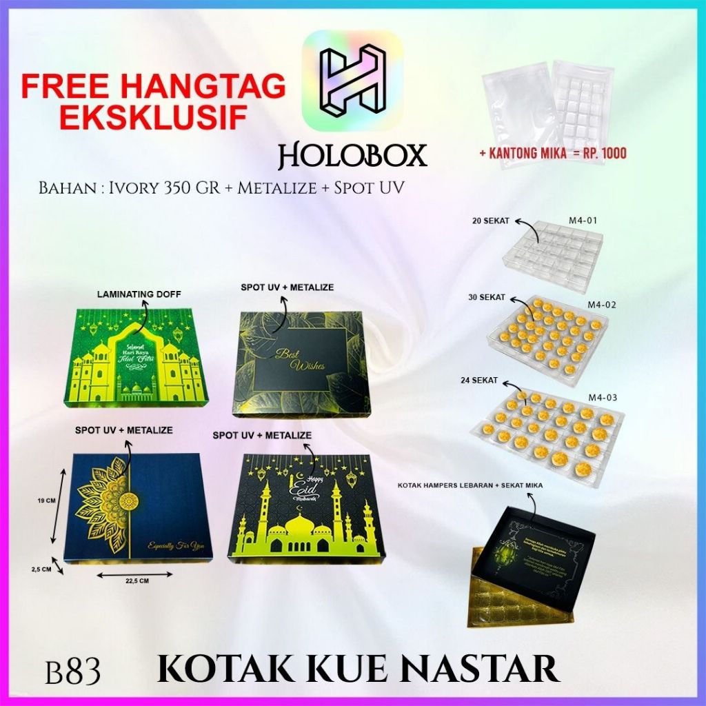 กล่องช็อคโกแลต Nastar Mica Box Eid Box Divider - B83