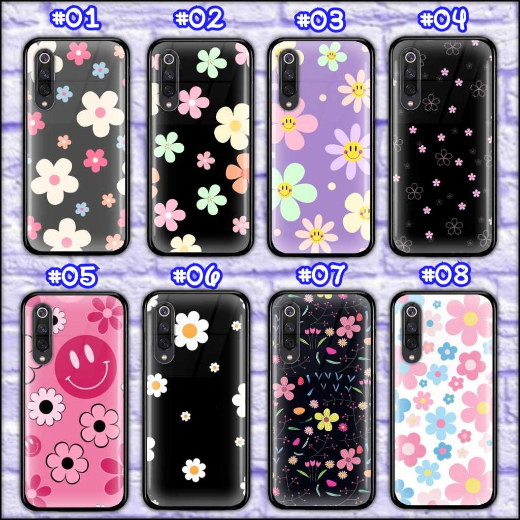 VIVO V50 5G, V50 LITE, Y28 4G, Y29 4G PREMIUM SOFT CASE GLASS FLOWER MOTIF