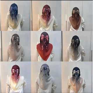 HIJAB VOAL MOTIF PITA KUPU-KUPU GRADASI / SEGI EMPAT GRADASI BUTTERFLAY