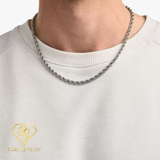 KALUNG TITANIUM PRIA DAN WANITA SILVER MODEL TAMBANG / KALUNG PRIA MACHO IMPORT TERLARIS
