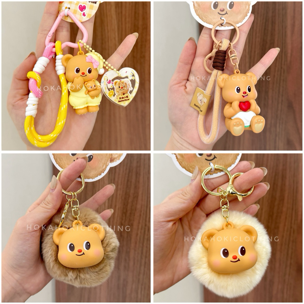 GANTUNGAN พวงกุญแจกระเป๋า Charm Butterbear / พวงกุญแจขนนก / พวงกุญแจกระเป๋า Butterbear