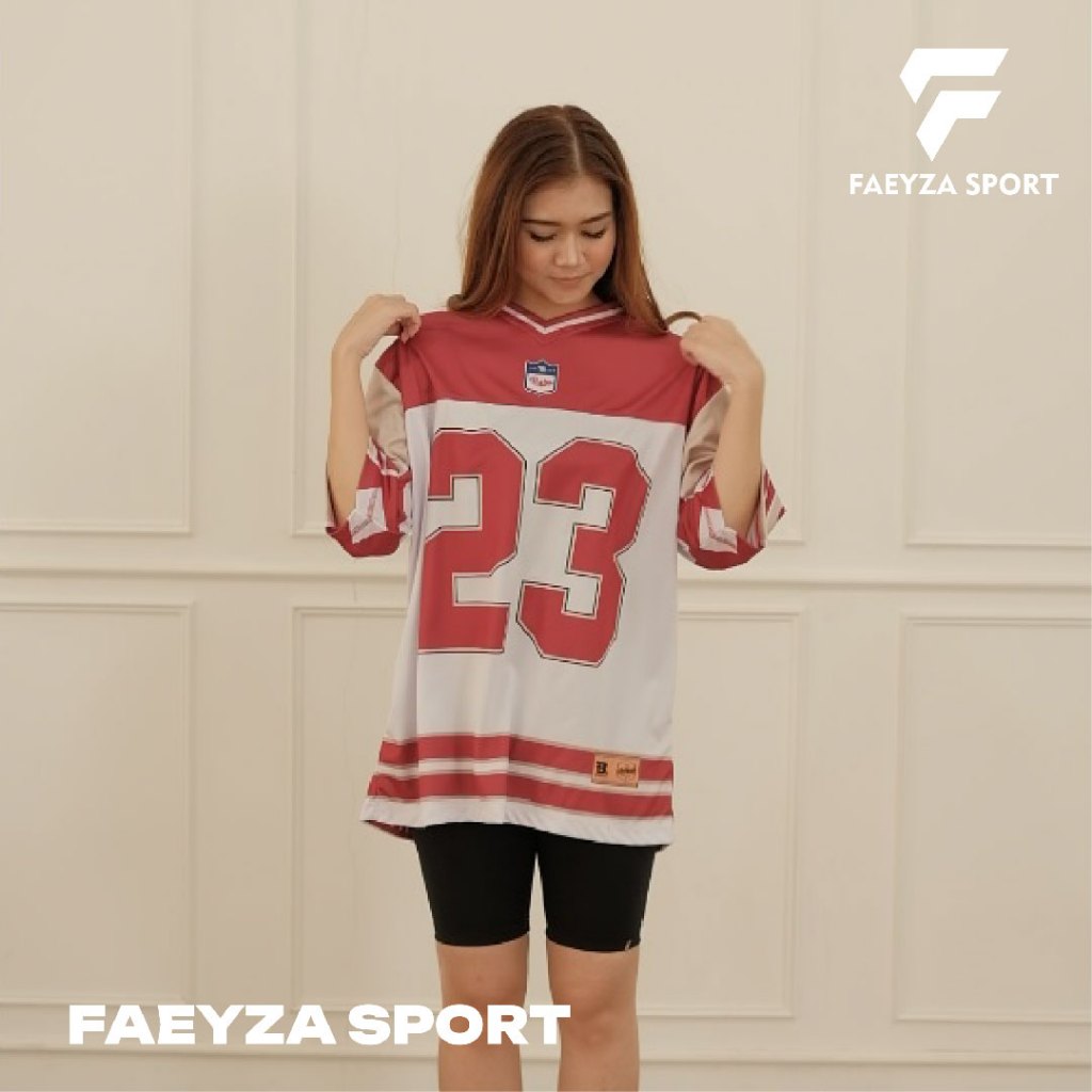 Maroon Jersey 23 Outfit Streetwear Oversize Boxy Retro Unisex Vintage / Ballet Football / Futsal / V