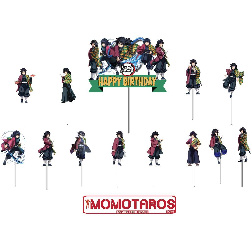Demon Slayer Giyuu เค้ก Topper บรรจุ 13 ชิ้น