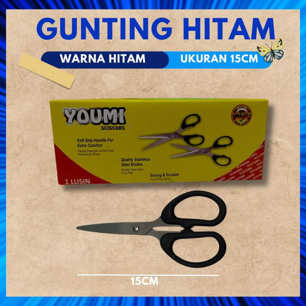 Youmi AK-GH165B กรรไกร 6" / กรรไกรอเนกประสงค์ 15X6 สแตนเลส คมและป้องกันสนิม 6 INC / กระดาษและกรรไกรผ