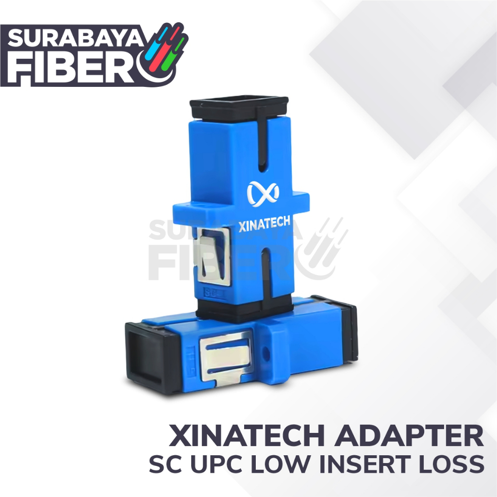 SC UPC Super Xinatech 0.12dB เนื้อหาอะแดปเตอร์ 50 ชิ้น - Blue FO Barrel - ODC/OTB/Roset Connector เท