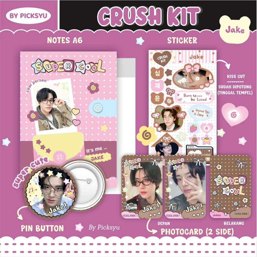 โน๊ตบุ๊ค ENHYPEN CRUSH KIT II - PIN - สติ๊กเกอร์ - ภาพถ่าย UNOFF ENHYPEN