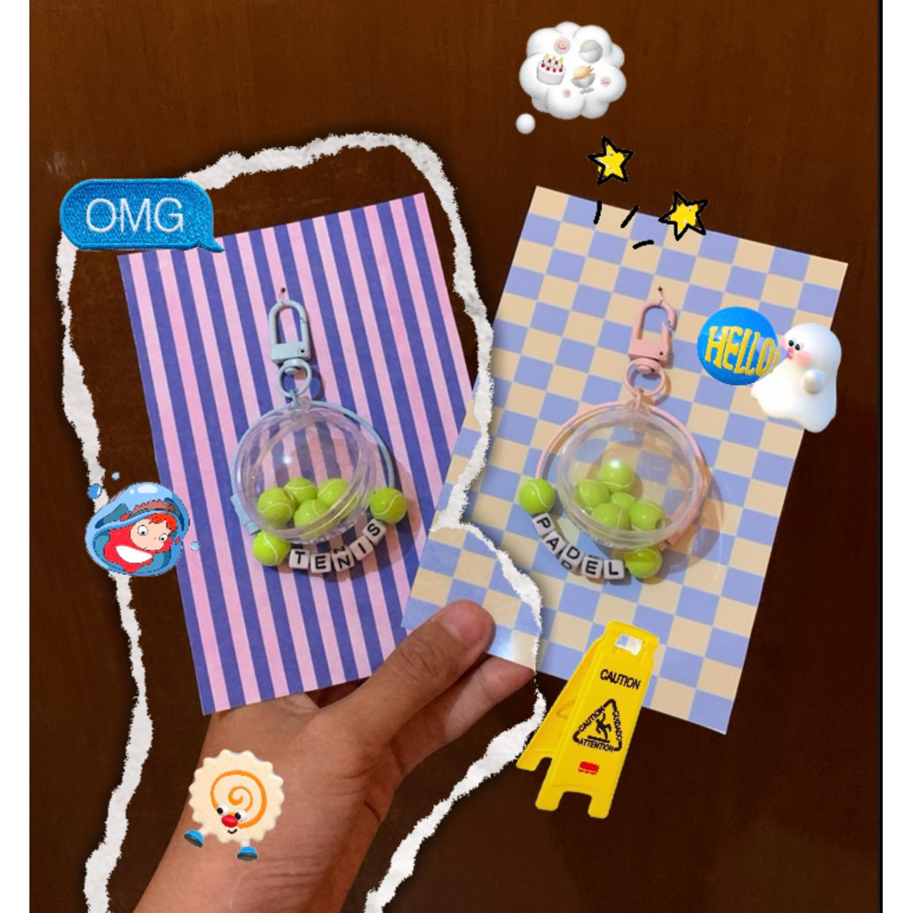 GANTUNGAN TENNIS KEYCHAIN/ PADEL KEYCHAIN/ TENNIS BAGCHAIN/ TENNIS KEYCHAIN/ PADEL KEYCHAIN