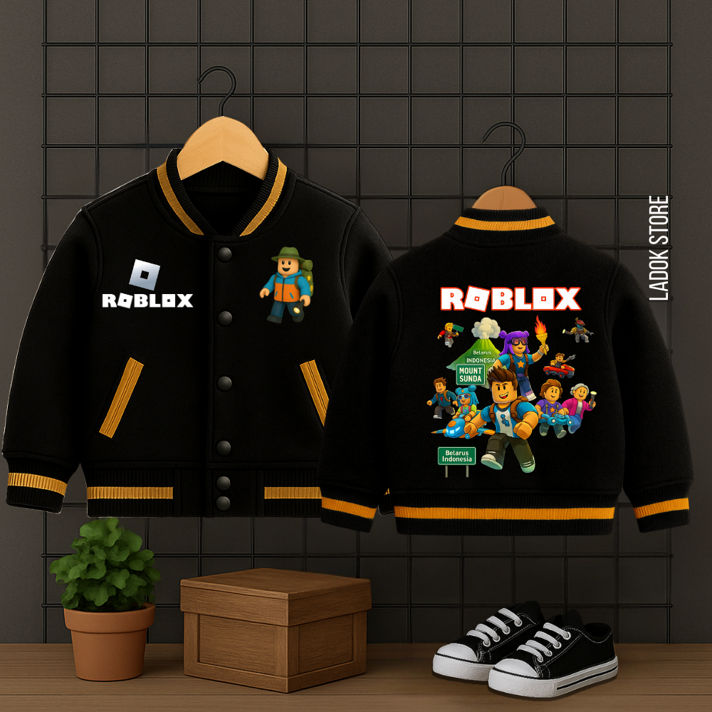 ROBLOX MOUNTAIN CLIMBING BASEBALL & VARSITY HOODIE JACKET สําหรับ BOYS/GIRLS ใหม่ล่าสุด