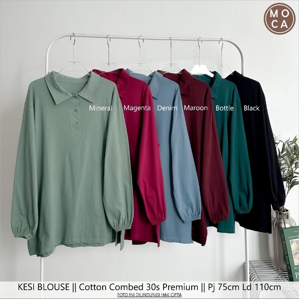 KATUN MOCA BULAT Kesi Blouse Premium 30s Combed Cotton Fashion Casual